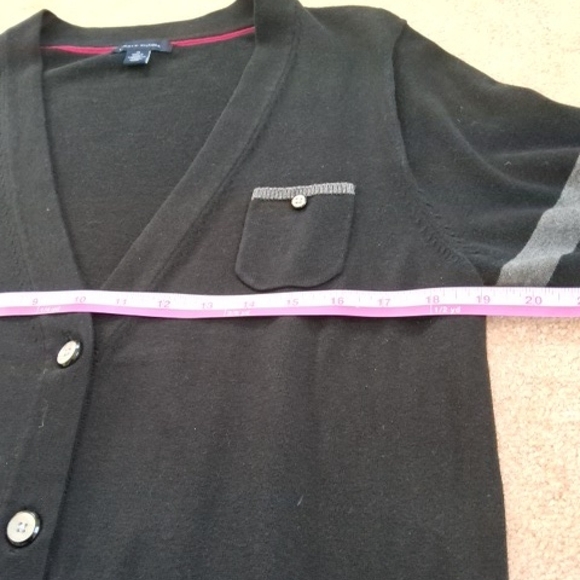 Tommy Hilfiger Black and Gray Women's Cardigan - Picture 7 of 8